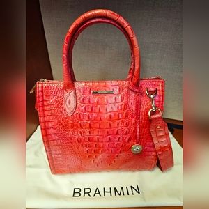 BRAHMIN                CAROLINE MELBOURNE PUNCHY CORAL SATCHEL
